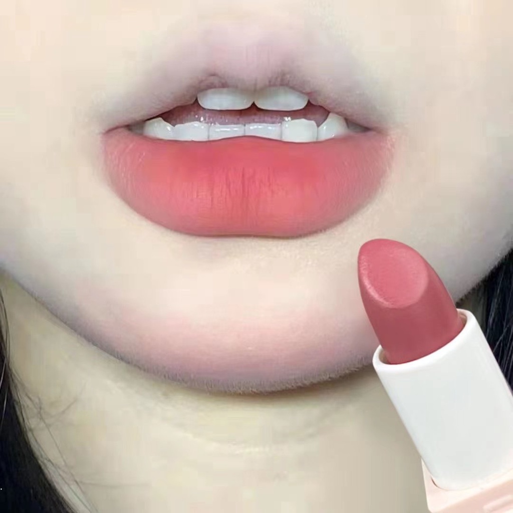 Son Kem Lì Không Phai Thiết Kế Vỏ Son Hình Vuông Màu Hồng Dễ Thương