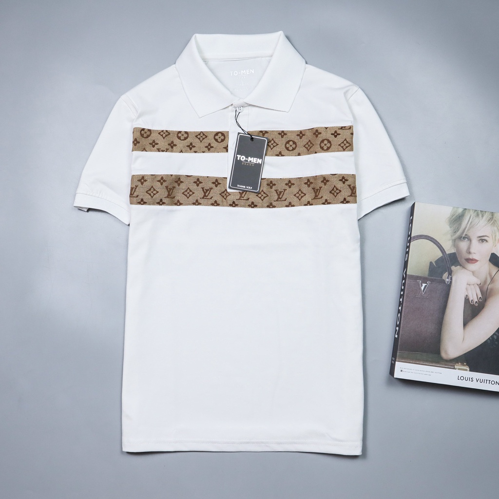 Áo thun nam boy phố polo tay ngắn phối đai vai vải đẹp co giãn mẫu mới cao cấp AHFASHION