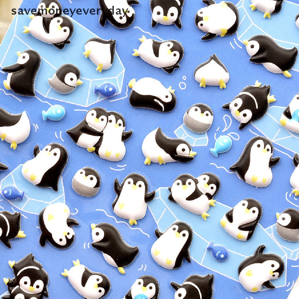 Sticker Dán Trang Trí Nhật Ký / Nhật Ký Hình Chim Cánh Cụt / Gấu Trúc / Chim Cánh Cụt