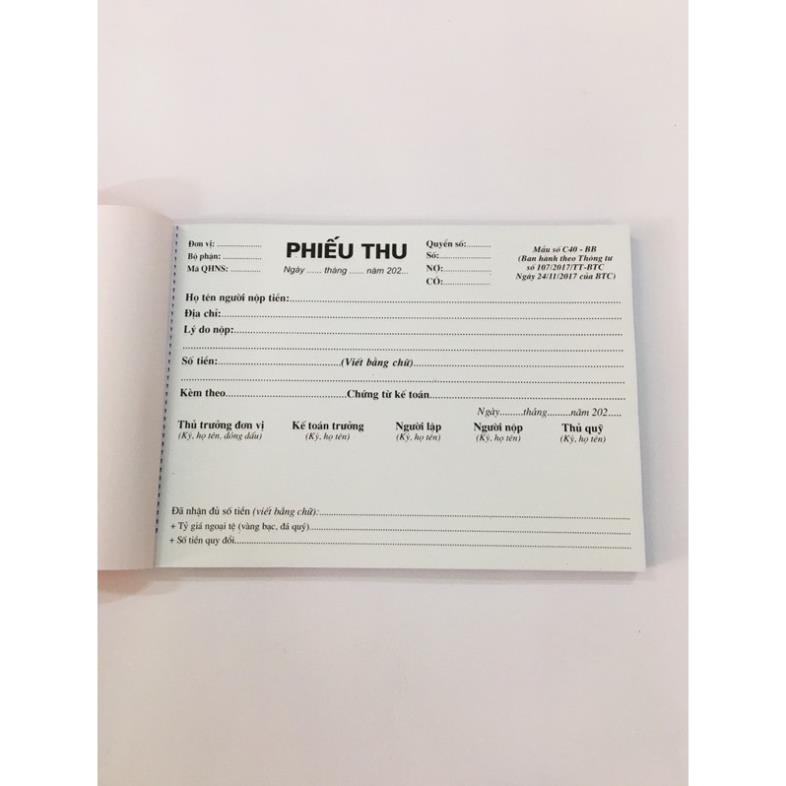 Phiếu thu 2 liên
