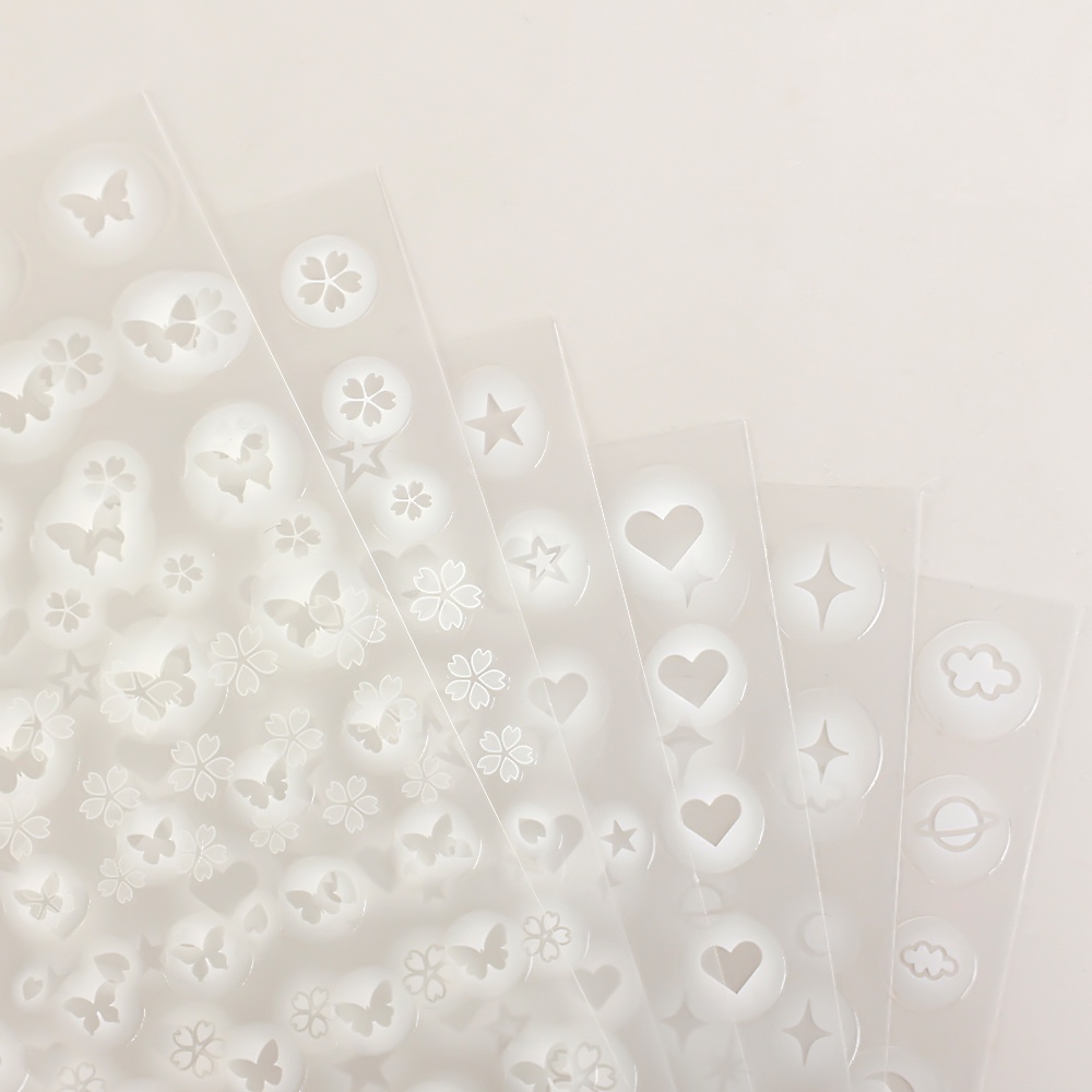 1 Tấm Hình Dán Trang Trí Móng Tay 3D Hình Bướm Trái Tim Xinh Xắn