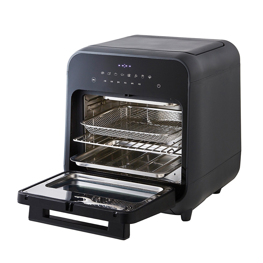 Lò nướng chân không kết hợp chức năng hấp Lock&Lock EJF693GRY Steam Air Fryer Oven 12.5L - Hàng chính hãng