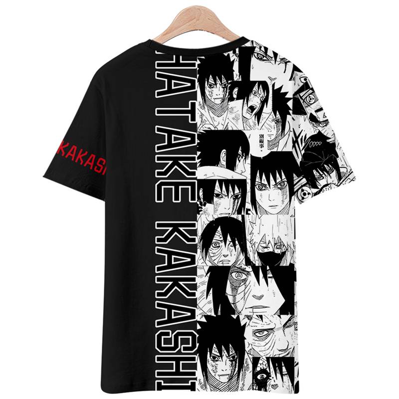 Áo Thun Tay Ngắn Dáng Rộng Họa Tiết Hoạt Hình Naruto Obito Kakashi Thời Trang Cho Nam Và Nữ