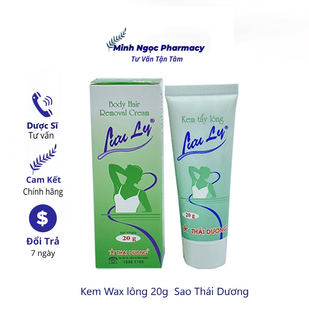 Kem Tẩy Lông Triệt Lông Lưu Ly - Sao Thái Dương Tuýp 20g Gel Làm Sạch Lông Tay, Lông Chân, Nách, Kem Wax Bikini