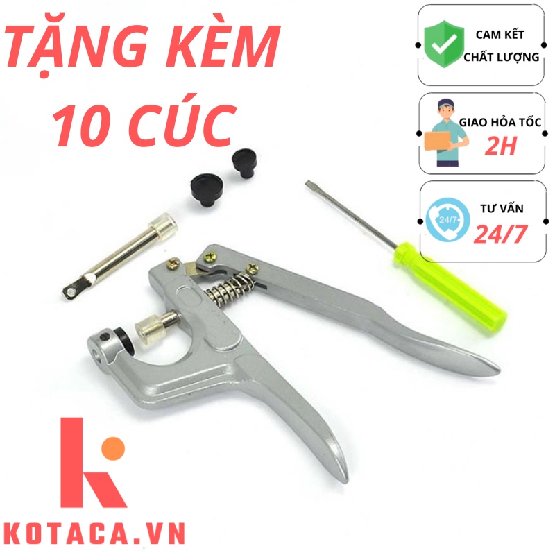 Kìm Bấm Khuy Nhựa Kèm 5 Bộ Khuy Nhựa, Kìm Bấm Cúc Quần Áo Chuyên Dụng