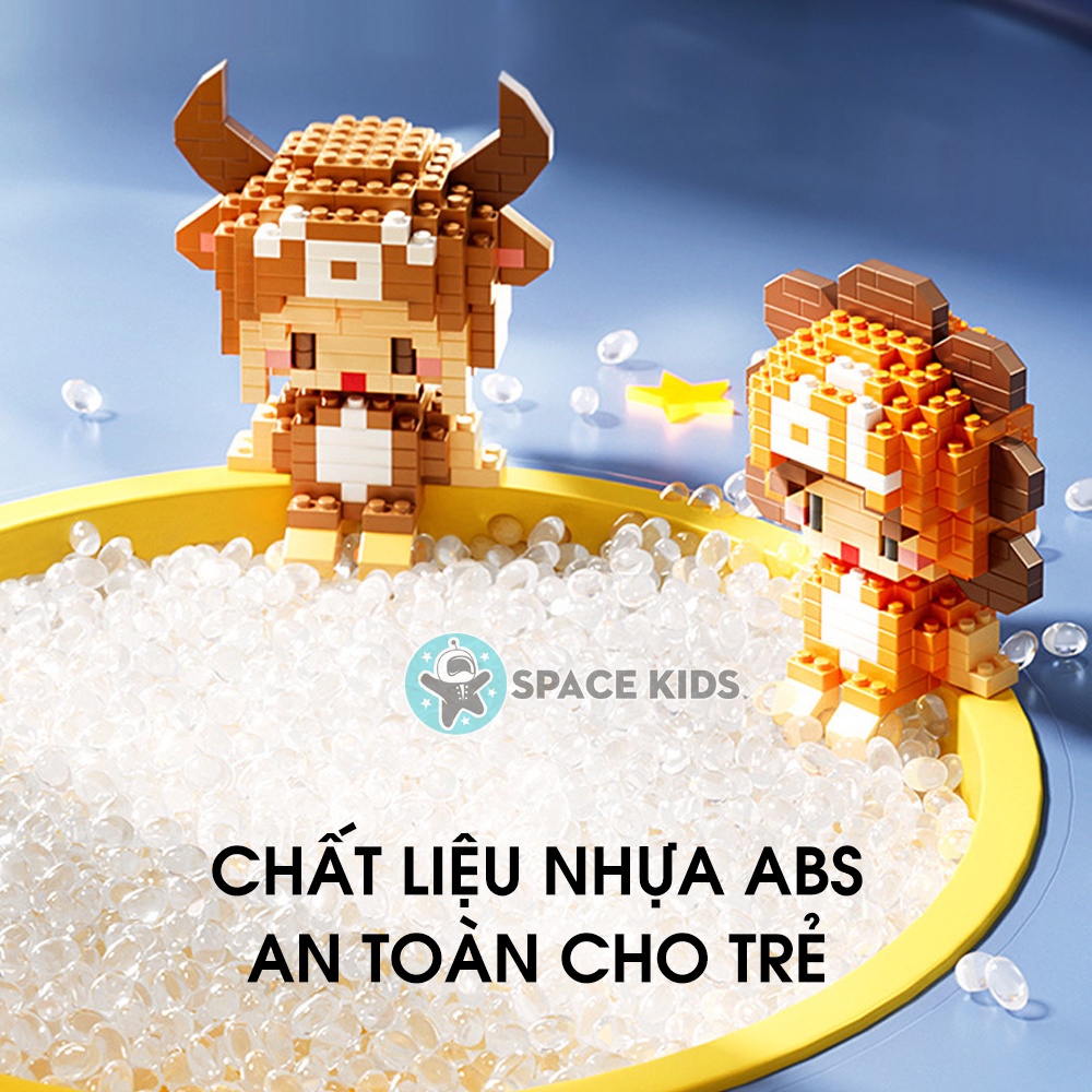 Mô hình lắp ráp le~gO 12 cung hoàng đạo phát sáng, Đồ chơi mô hình lắp ráp cung hoàng đạo có đèn led 3d building block