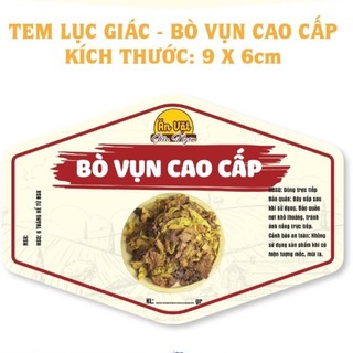 Đặt in, thêm tên shop, sđt, tem nhãn dán “ bò vụn cao cấp “- 9x6cm dán sản phẩm giá rẻ