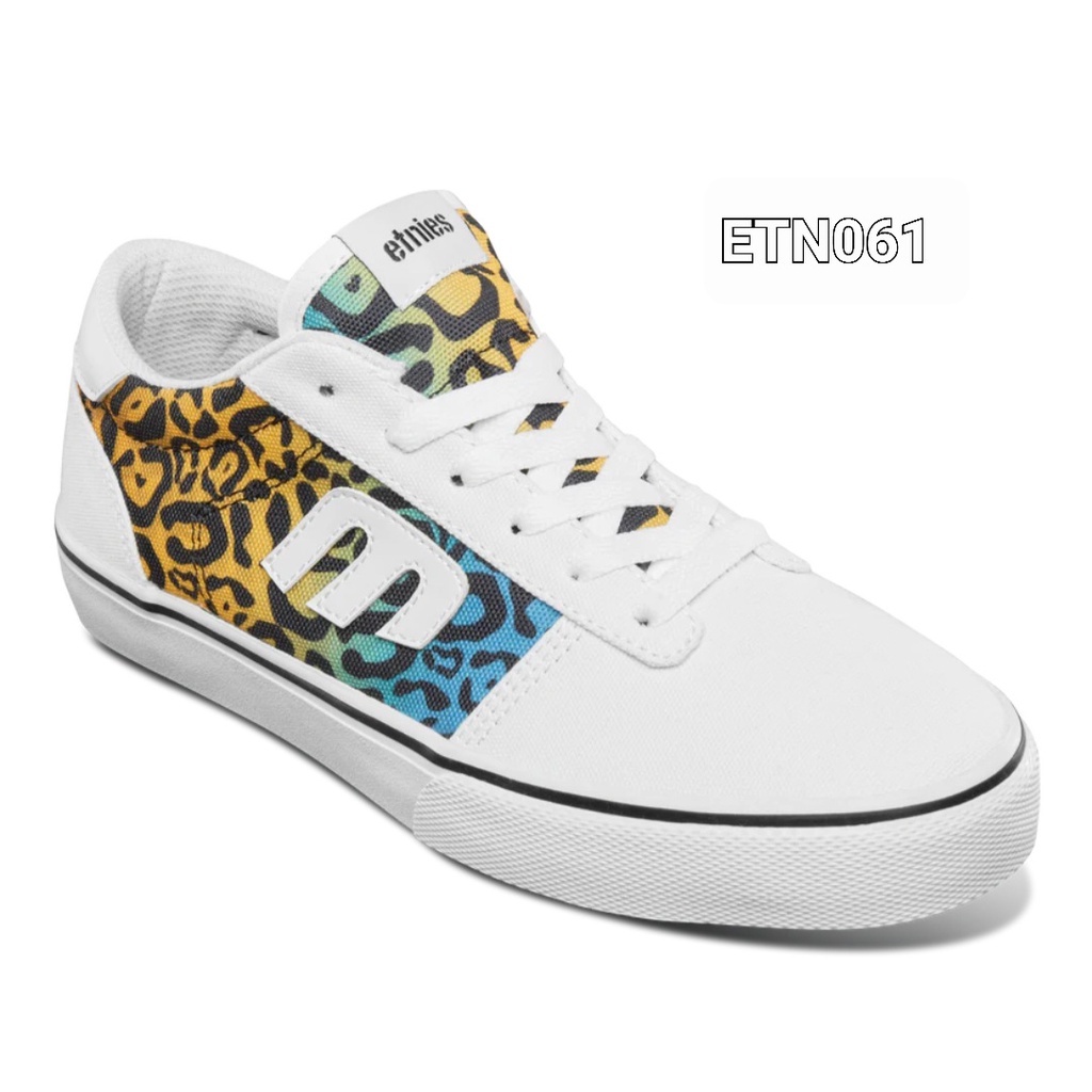 Giày Etnies trắng loang màu vàng xanh