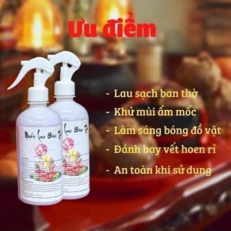 Nước Lau Bàn Thờ Chai 500ml Thơm Ngát Lộc Tài Cả Năm