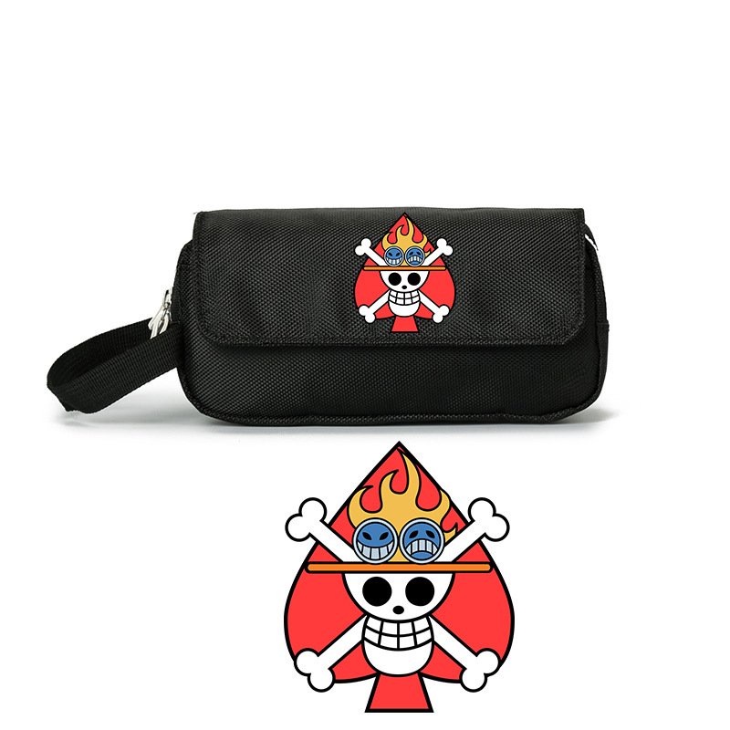 Hộp bút vải canvas IN HÌNH ONE PIECE Đảo Hải Tặc ver LOGO anime chibi đồ dùng học tập xinh xắn