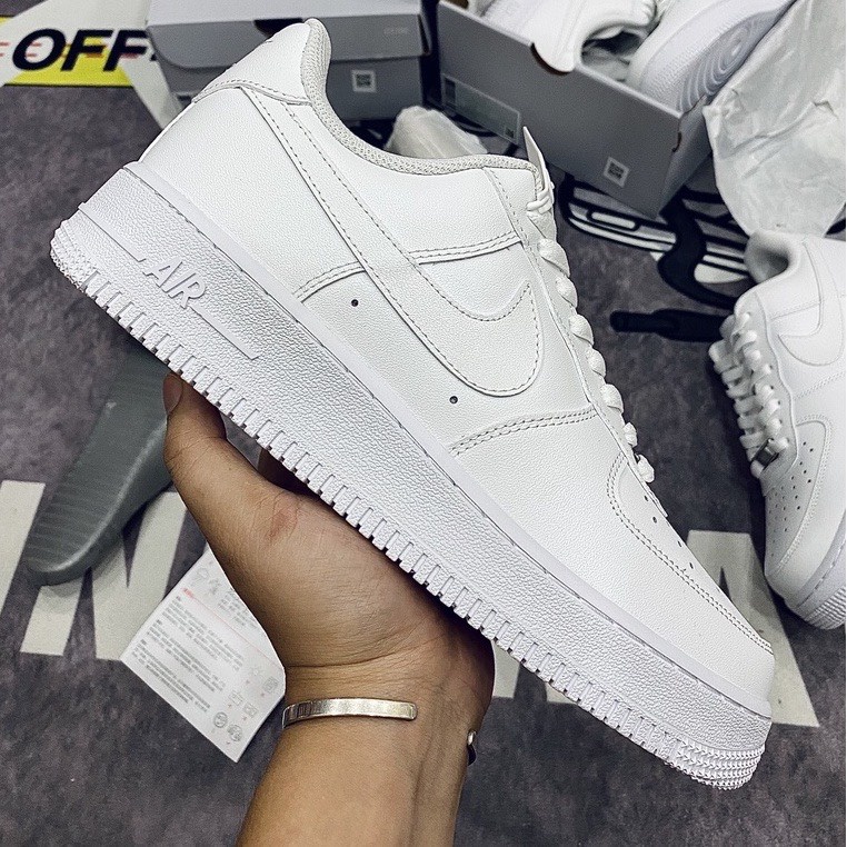 Giày Nike_Air Force 1 AF1 Trắng Vệt Đen Thể Thao Nam Nữ Cổ Thấp Đế Bằng Full Box