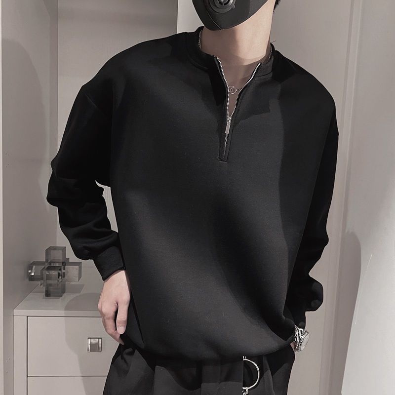 Áo phông nam nữ cổ khóa dài tay form rộng, áo sweater nam nữ thu đông unisex