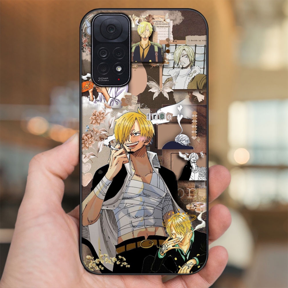 Ốp lưng Xiaomi Redmi Note 11, Note 11s viền đen in hình Sanji One Piece Đảo Hải Tặc