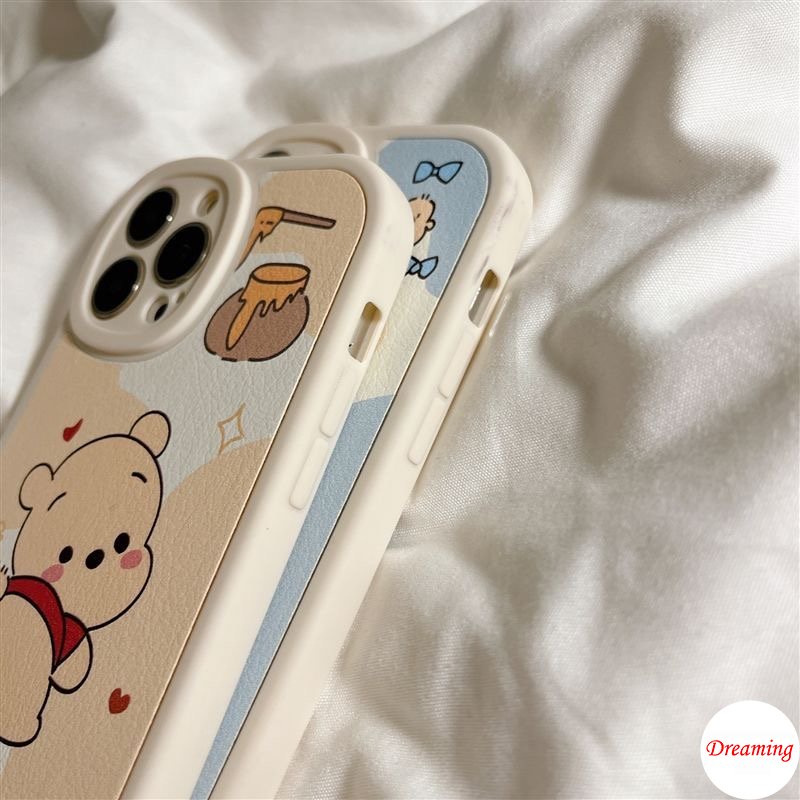 Ốp Điện Thoại Dẻo Họa Tiết Gấu & Đôi Mắt To Dễ Thương Cho iphone 15 14 13 12 11 pro x xr xs max se 2020 6 6s 7 8 plus