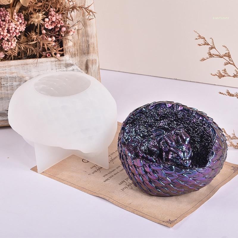 Khuôn Silicon Làm Xà Phòng Thủ Công Hình Trứng Khủng Long