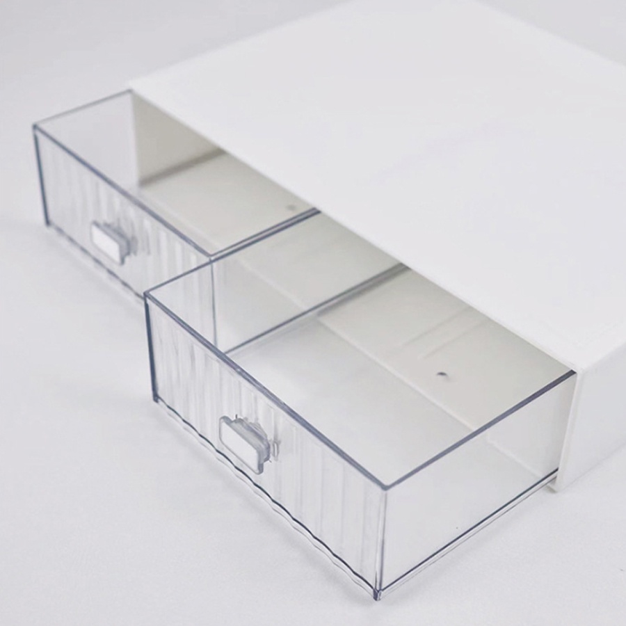 Kệ mỹ phẩm Đa tầng - OVOJE - để bàn trong suốt đa năng có thể xếp chồng lên nhau thành tủ mini có ngăn kéo