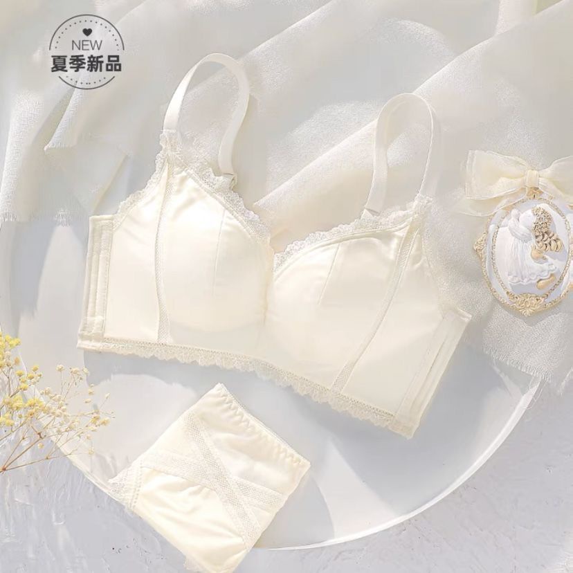 Bộ Đồ Lót Vải Satin Nâng Ngực Không Đường May Chống Chảy Xệ Dễ Điều Chỉnh Thời Trang Mùa Hè Cho Bạn Gái