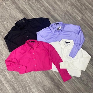 [ẢNH THẬT ĐỘC QUYỀN MIDDUA] sơ mi tay dài crop
