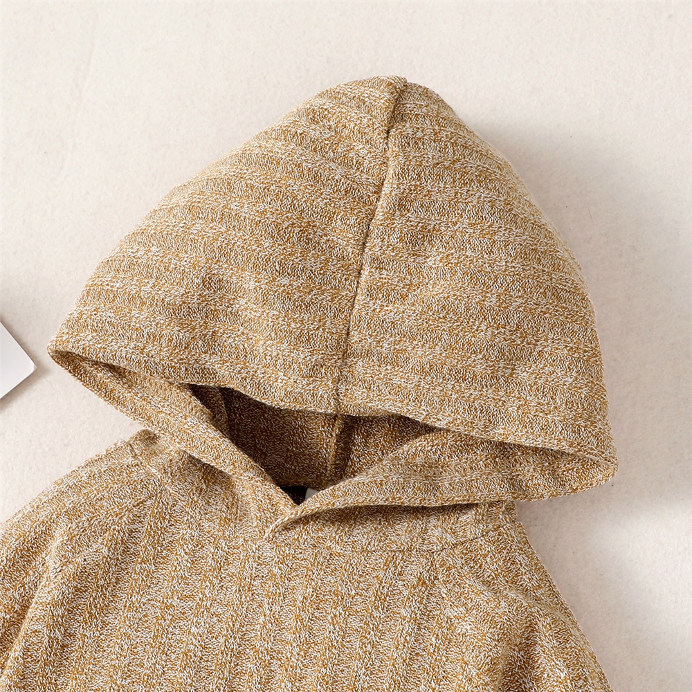 Set đồ 2 món MIKRDOO gồm áo thun trơn tay dài có nón + quần cotton giữ ấm mùa thu cho bé sơ sinh