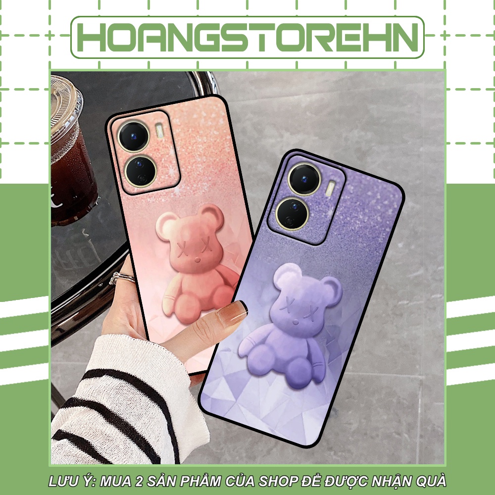 Ốp Vivo Y16 in hình Bearbrick dễ thương siêu đáng yêu