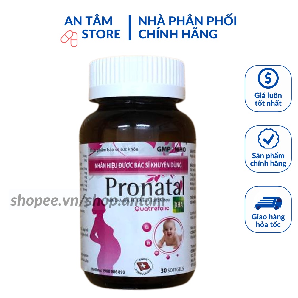 Viên uống Pronatal cung cấp dưỡng chất cho bà bầu, bổ sung canxi, sắt và vitami cho mẹ bầu và cho con bú
