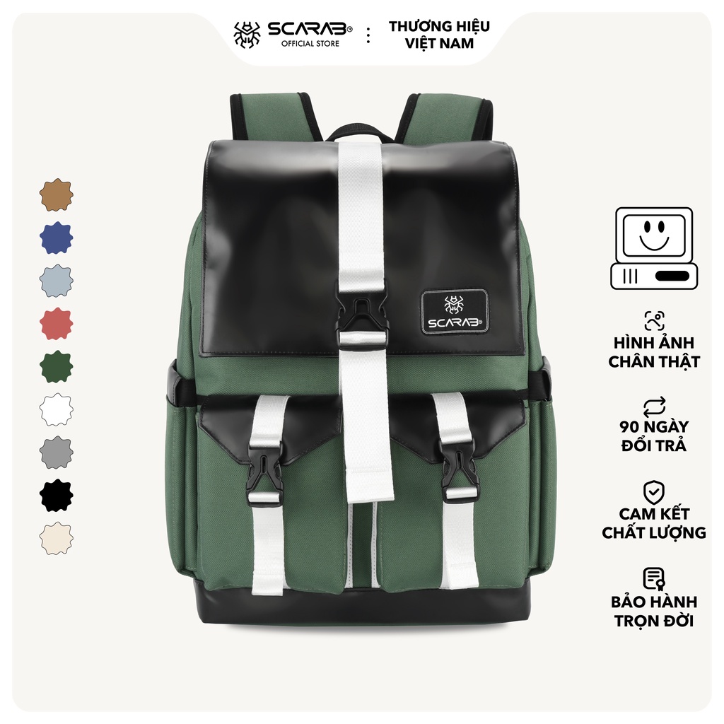 Scarab Sturdy Backpack Unisex - Balo Size Lớn, Đi Học Đi Chơi Đựng Vừa Laptop 15,6inch Gaming
