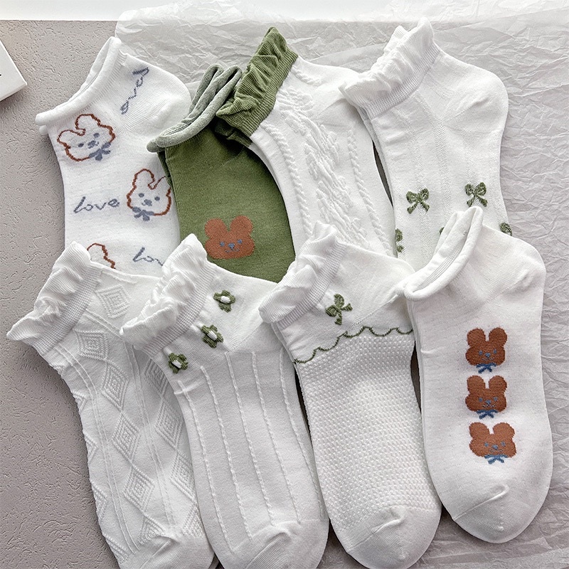 Tất vớ cổ ngắn nữ viền bèo cute xinh xắn - TN01