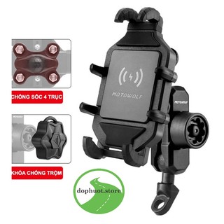 Giá đỡ điện thoại chống rung trên xe máy motowolf mdl2827 chính hãng