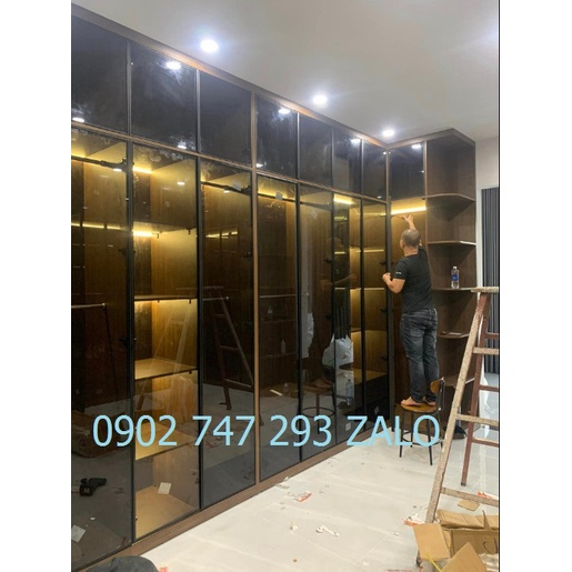 giá theo M2 -tủ áo phong cách hiện đại khung nhựa cứng cao cấp ECOPLAST cánh nhôm kính cường lực giá xưởng