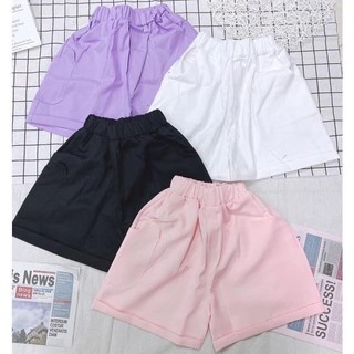 Quần shorts kaki hình gấu chất kaki ống rộng ngố nữ q030