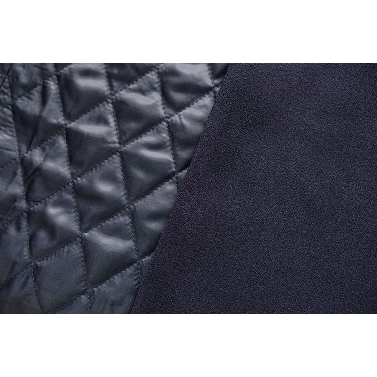 Áo Khoác Len Dài Trung Bình Hai Hàng Nút Màu Xanh Navy Phong Cách Mới 2022