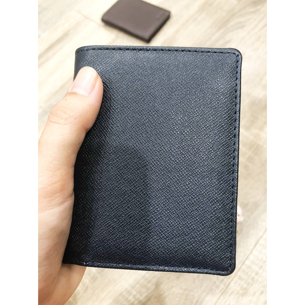 (DA THẬT 100%) Ví đứng mini gấp đôi, da bò, kt 8.5*11