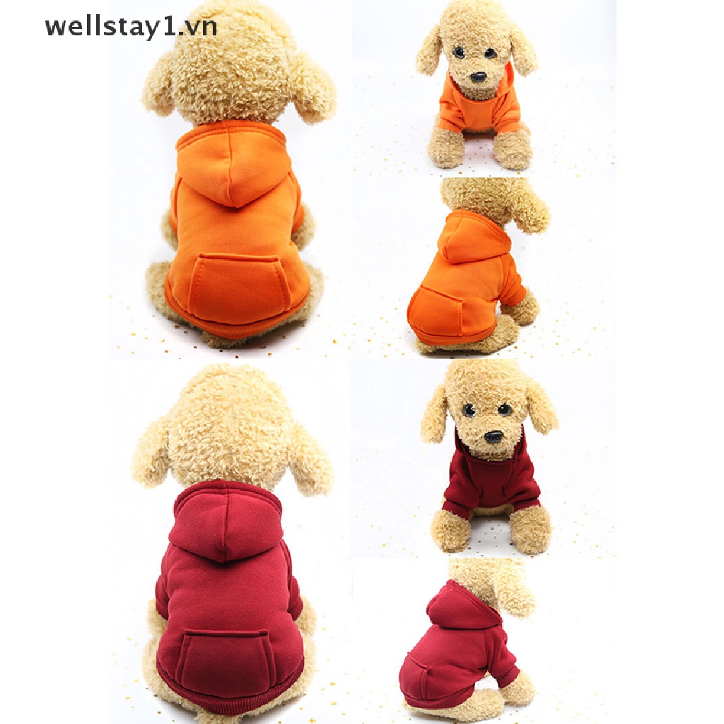 Áo Hoodie Bằng Lông Cừu Mềm Màu Trơn Giữ Ấm Cho Cún Cưng