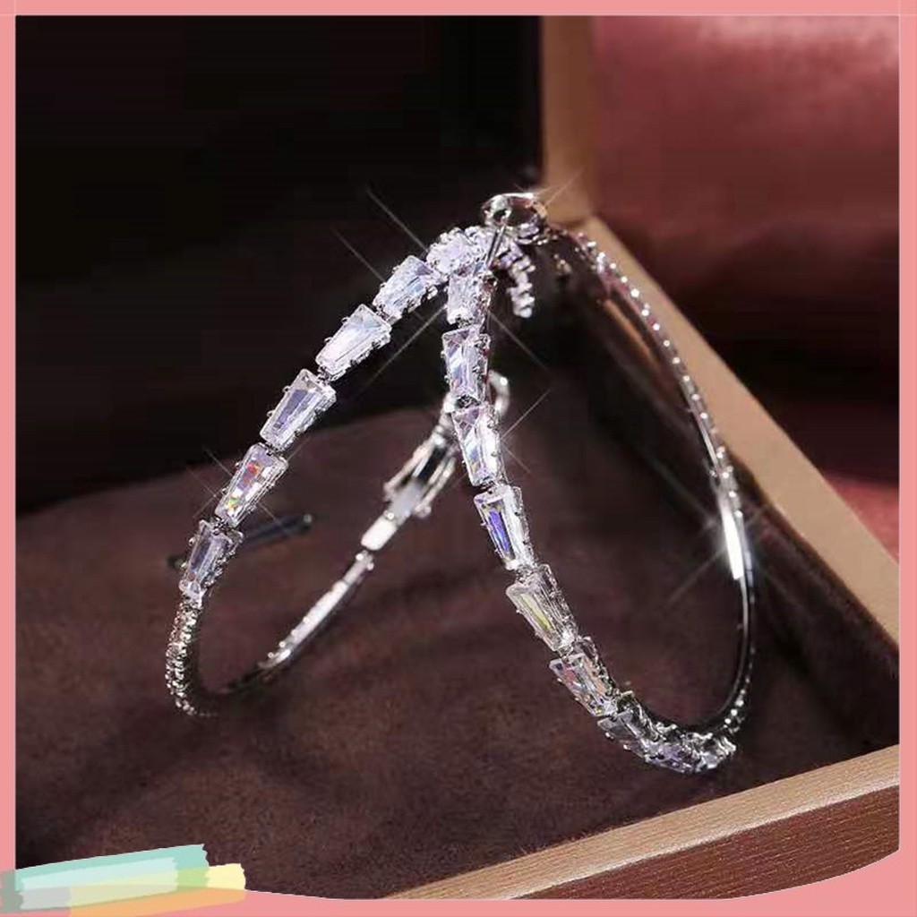 Đôi Khuyên Tai HìNh VòNg TròN LớN LấP LáNh ThờI Trang Cho Nữ