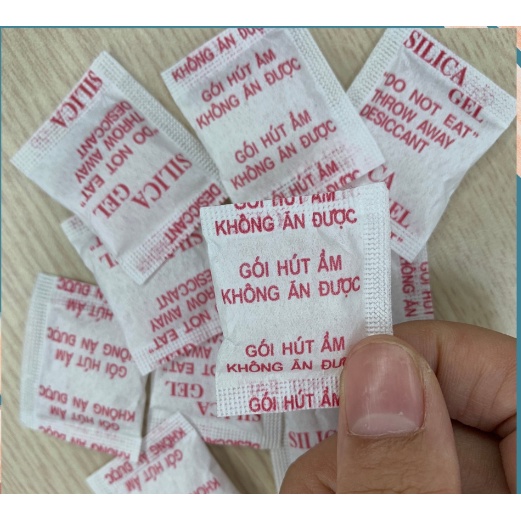 Gói hút ẩm Silica Gel loại 1g vỏ lụa cho Thực phẩm, Quần áo, Phòng Ngủ, Giày dép, Máy ảnh