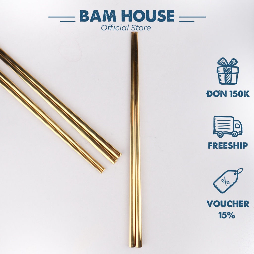 Đũa inox 304 Bam House đuôi vuông cầm chắc tay DVDV04