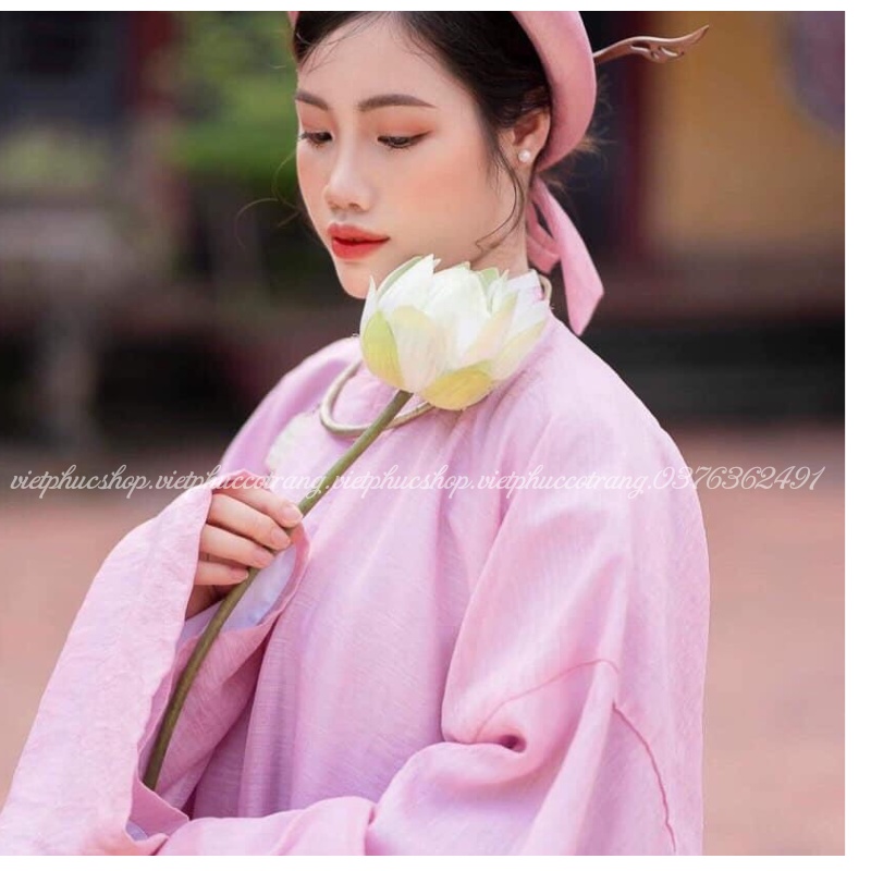 Áo tấc , áo ngũ thânv nữ tay thụng 2 lớp tơ xước mịn , Cổ Phục Việt Nam