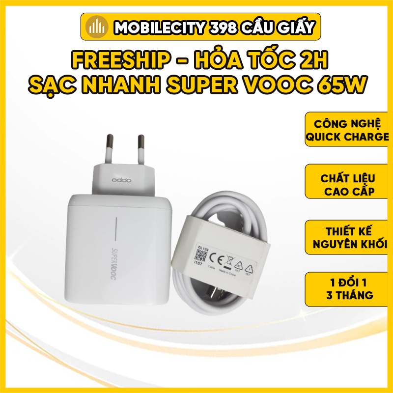 Củ Cáp Sạc Nhanh Super VOOC 65W (OPPO Find X3 Pro, Realme GT Neo 2, Neo 2T, GT 2, GT 2 Pro) - MobileCity 398 Cầu Giấy