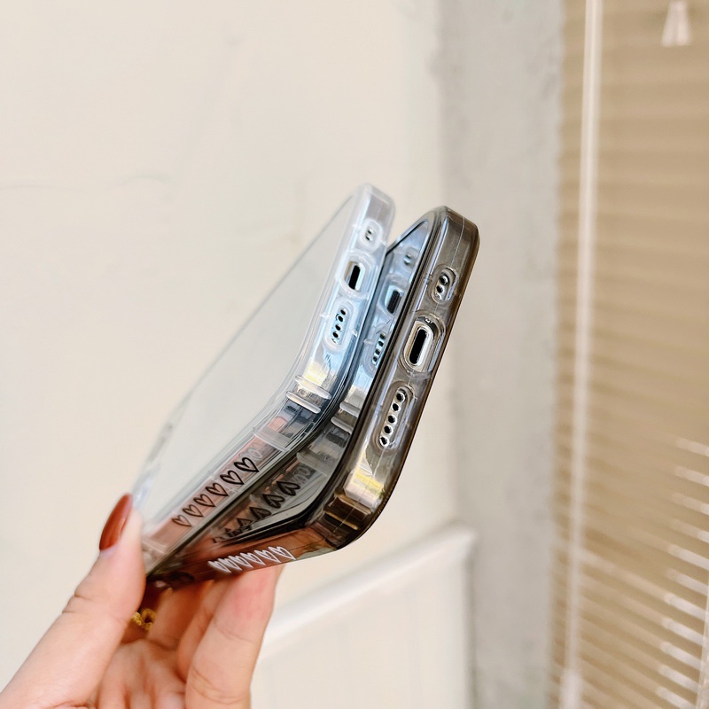Ốp Điện Thoại Trong Suốt Chống Sốc Họa Tiết Trái Tim Cho iPhone 14 13 12 11 Pro MAX X XR XS MAX 8 7 Plus SE 2020