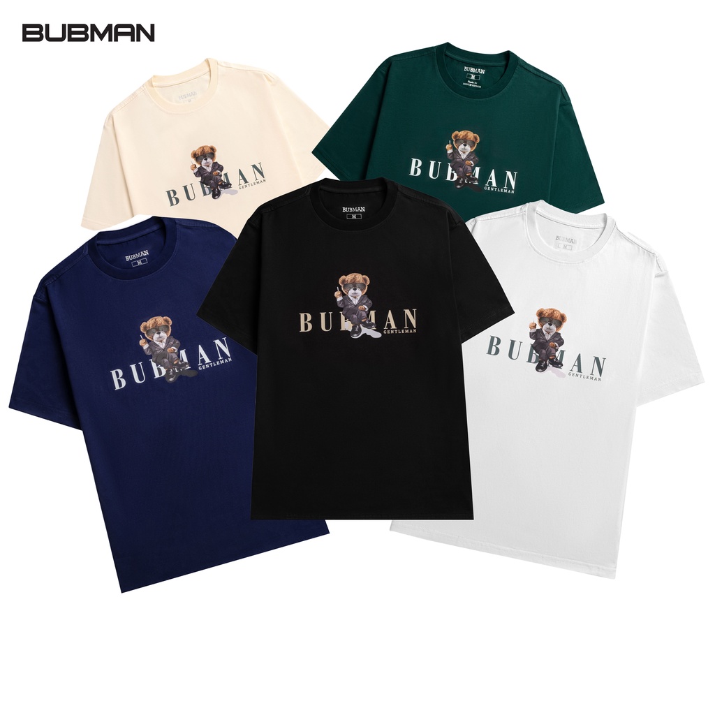 Áo thun tay lỡ BUBBEAR OS BUBDY phông Unisex nam nữ Cotton oversize form rộng BUBMAN - OS-001