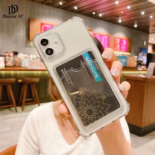 Ốp Lưng Dẻo Trong Suốt Chống Sốc Kèm Ví Cho iPhone iP 16 15 14 Plus 13 12 Mini 11 Pro Max 4G 5G 2022 2023 2024