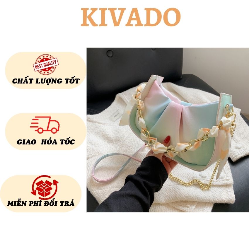 Túi xách nữ đẹp đeo chéo kẹp nách đeo vai da pu cao cấp phối nhiều màu phong cách hàn quốc giá rẻ đẹp