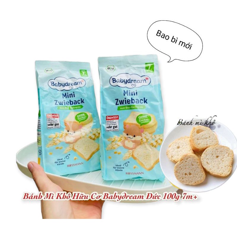 Bánh mỳ khô ăn dặm hữu cơ BabyDream cho bé từ 7m