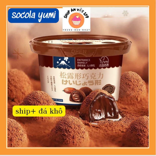Socola nama tươi yumi tan chảy hộp 408 gram bao gồm 80 viên ship + đá khô chocolate công thức NHẬT BẢN