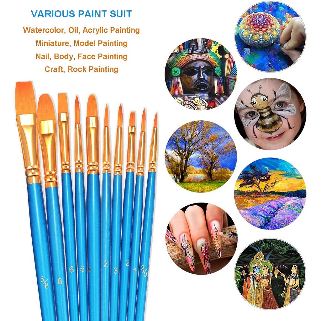 Set 20 Cọ Vẽ Tranh Đầu Tròn Chuyên Nghiệp