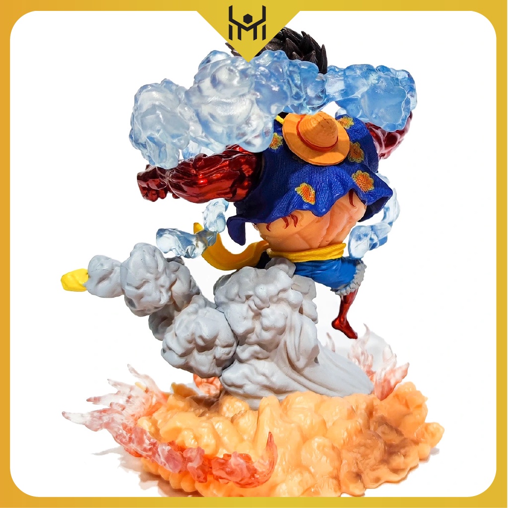 Mô Hình One Piece Luffy, Luffy Gear 4 ở trạng thái chiến đấu, cao 13cm, nặng 350 gram, có hộp màu