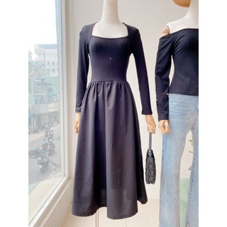 Đầm midi nữ thun tay dài thiết kế thân ôm mieu - jn07