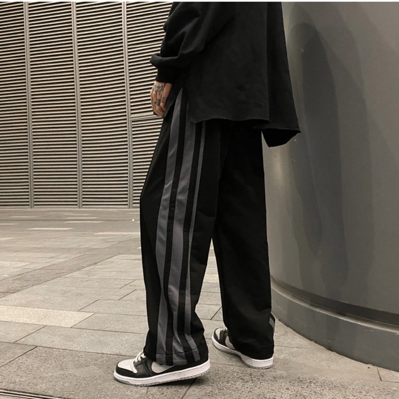 Hattongutto COD OOTD Quần Thể Thao Ống Rộng Đa Năng Phối Màu Thời Trang Mùa Hè Cho Nam