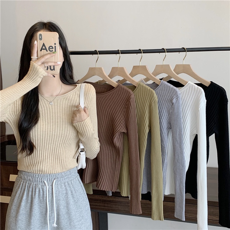 Áo Sweater Dài Tay Cổ Tròn Màu Sắc Đơn Giản Thời Trang Dành Cho Mùa Thu