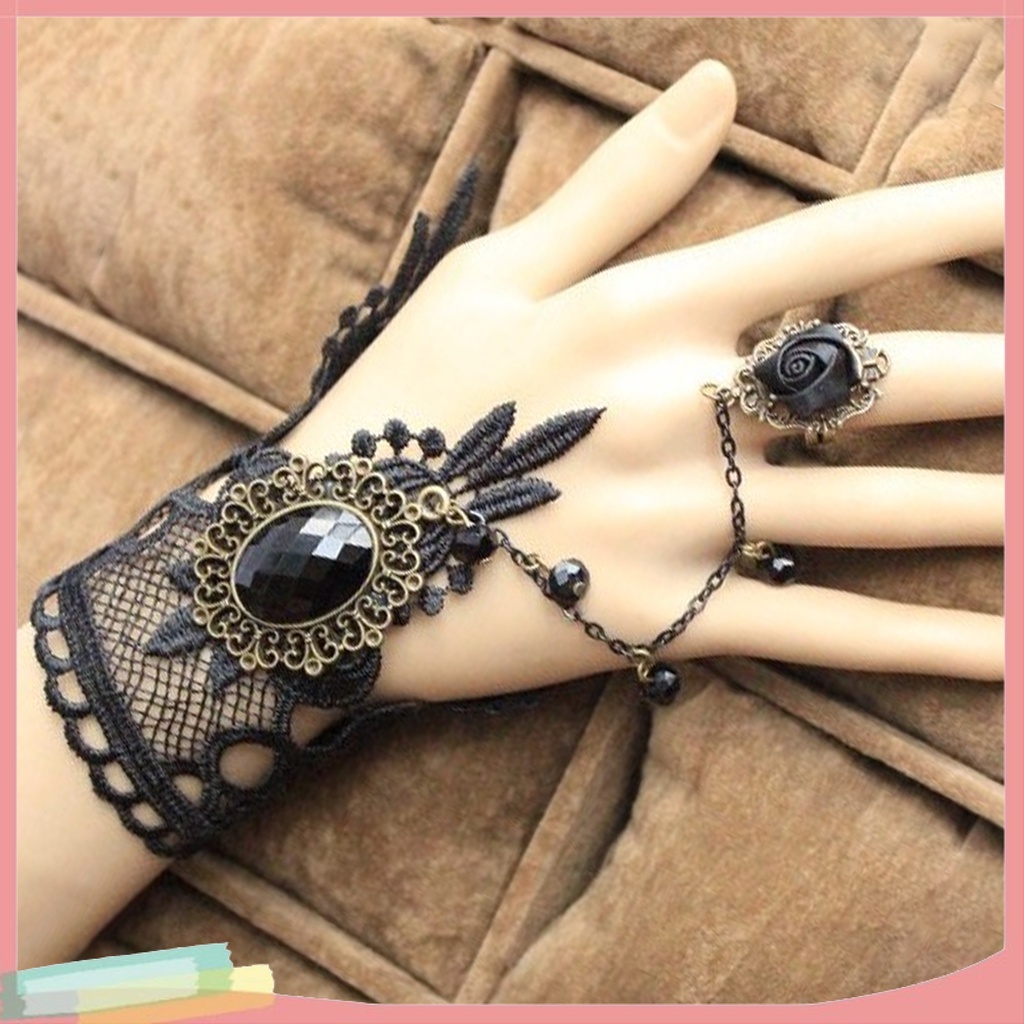 Bộ Trang Sức Ren Hoa Đính Đá Quý Nhân Tạo Thời Trang Dành Cho Nữ